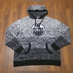 Edmonton Oilers NHL Black & White Knit Sweater XL/TG Vintage Hockey Apparel B55